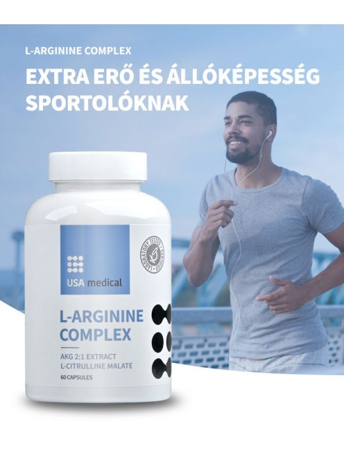 USA Medical L-arginin és L-citrullin malát kivonat kapszula – 60 db